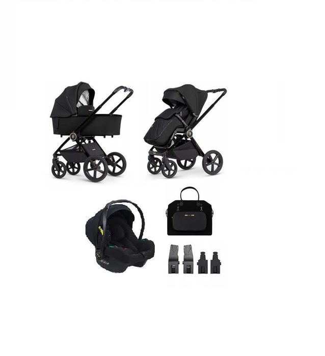 Wózek 3w1 Venicci Tinum UPLINE ALL BLACK +Avionaut Cosmo +adaptery