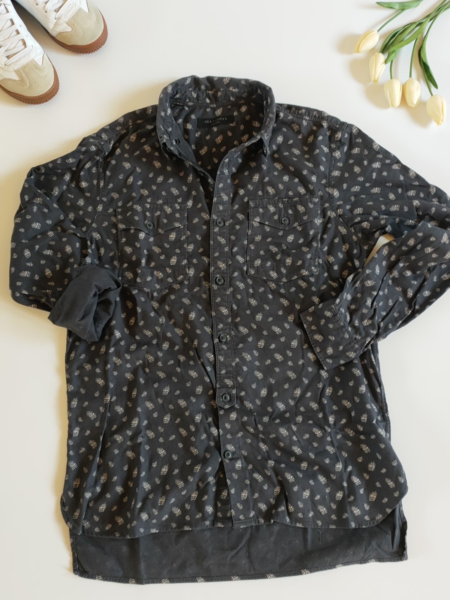 Koszula z długim rękawem czarna AllSaints Pinehurts LS M