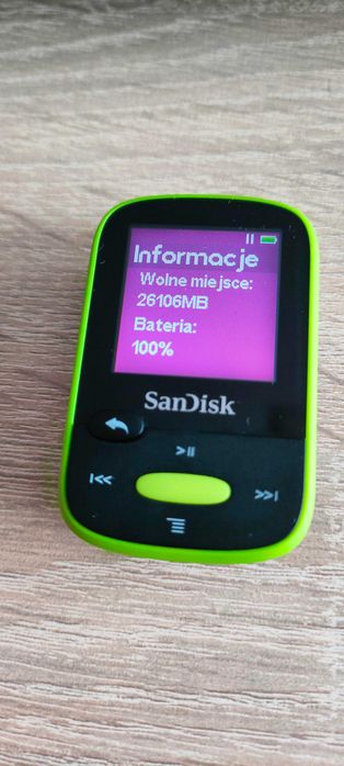 SanDisk sansa Clip Sport 8GB + 16GB Limonka Jak Nowy