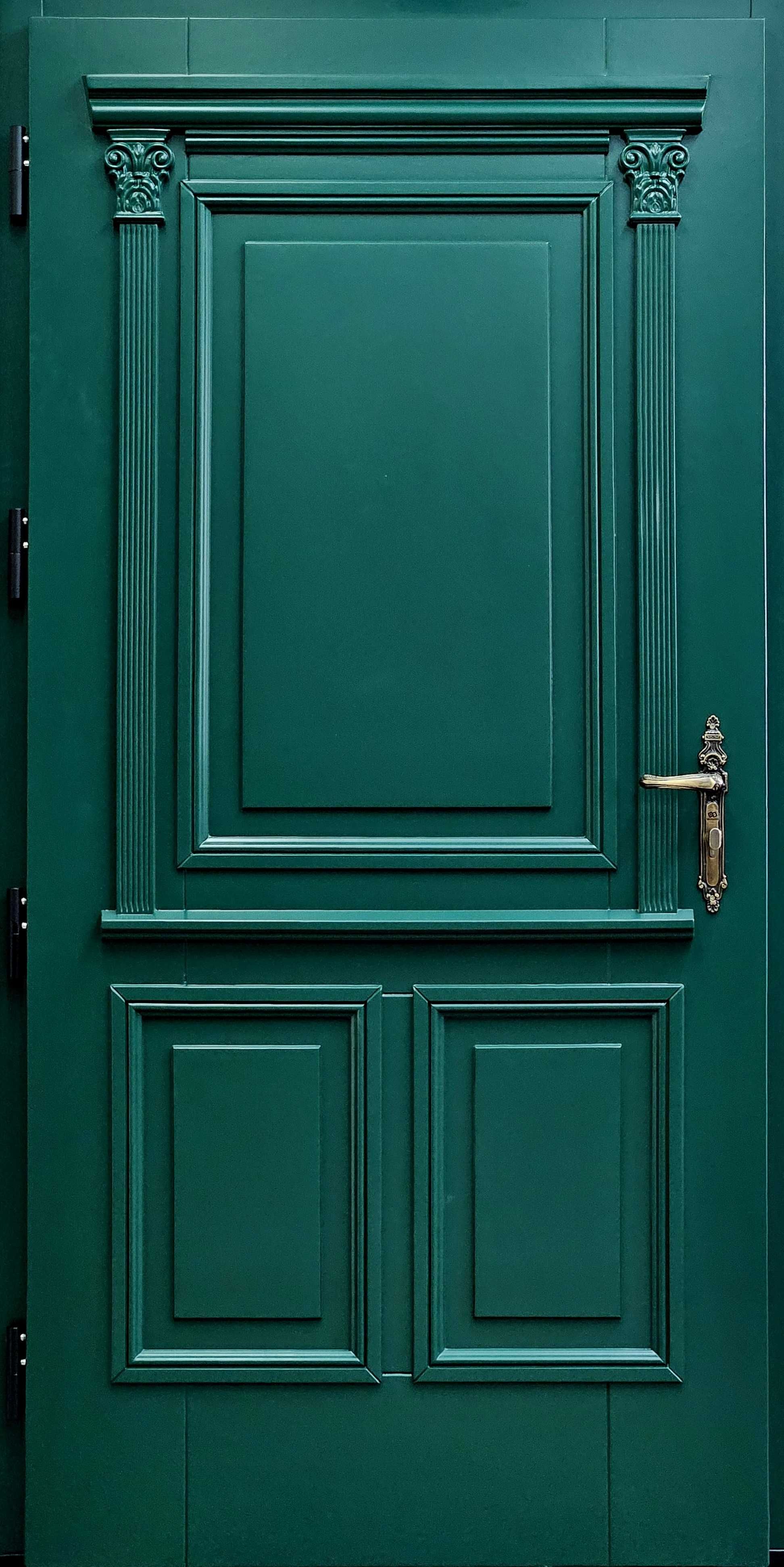 Drzwi zewnętrzne wejściowe klasyczne zielone RAL6005 lewe GOTOWE