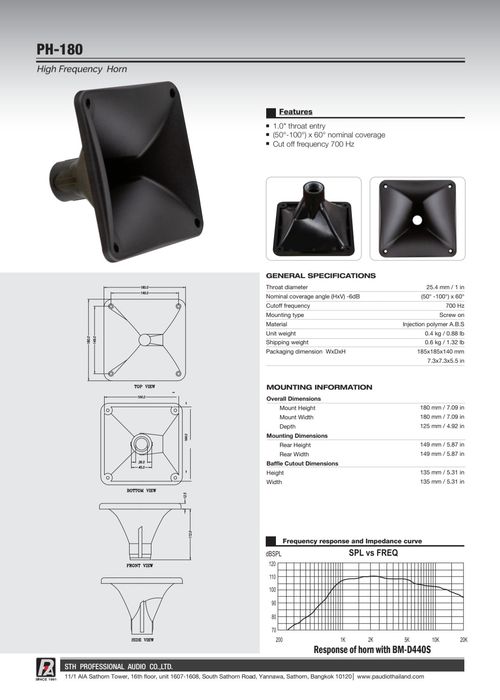 2 Horn 1" PH 180 P audio NOVO para motor de compressão 1" screw