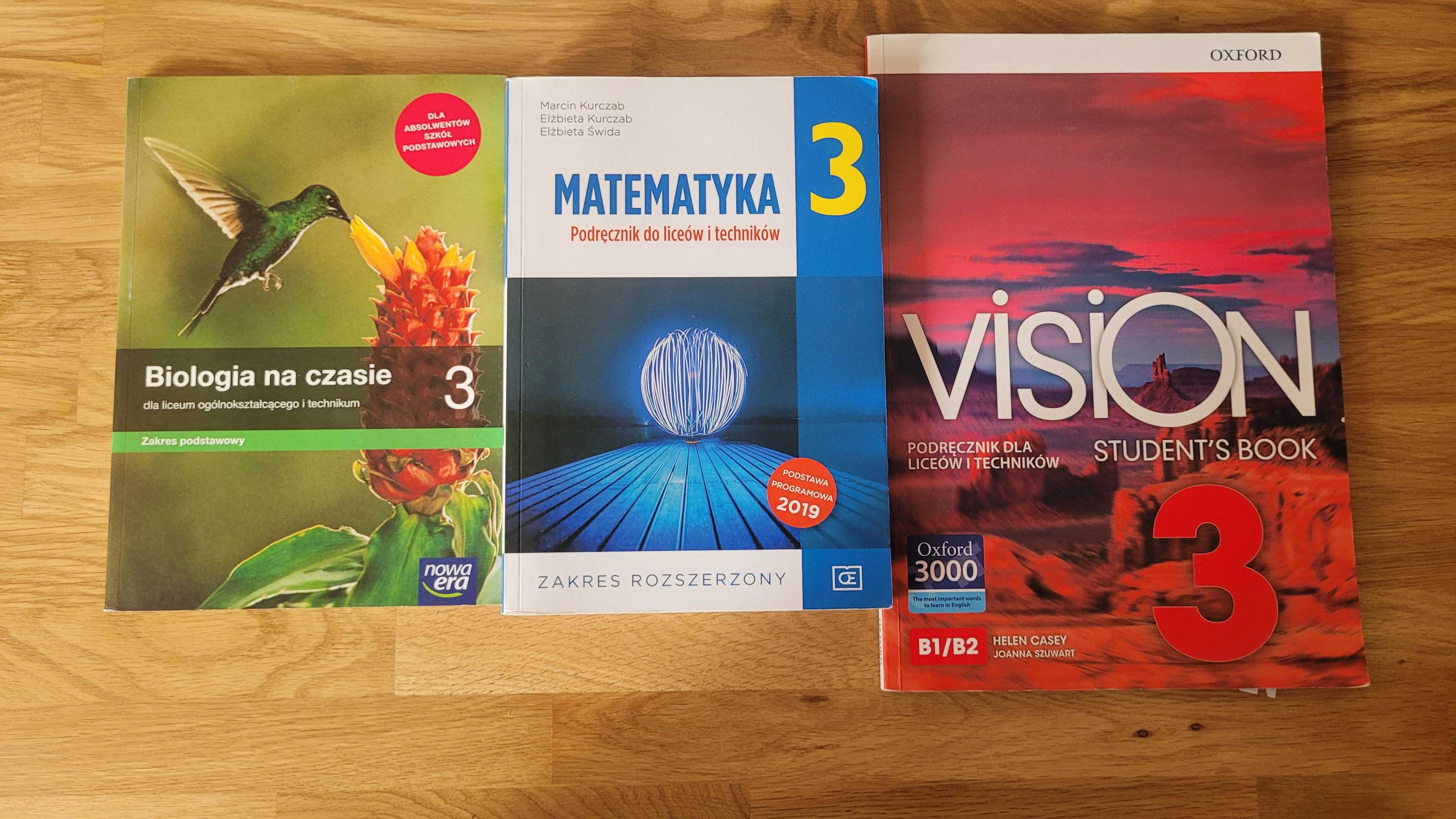 Książki do 3 klasy  liceum(Biologia, matematyka, angielski)