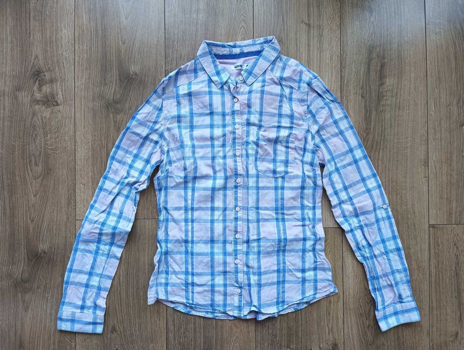 Koszula damska w kratę rozmiar S 36 Sinsay w kratkę różowo-niebieska