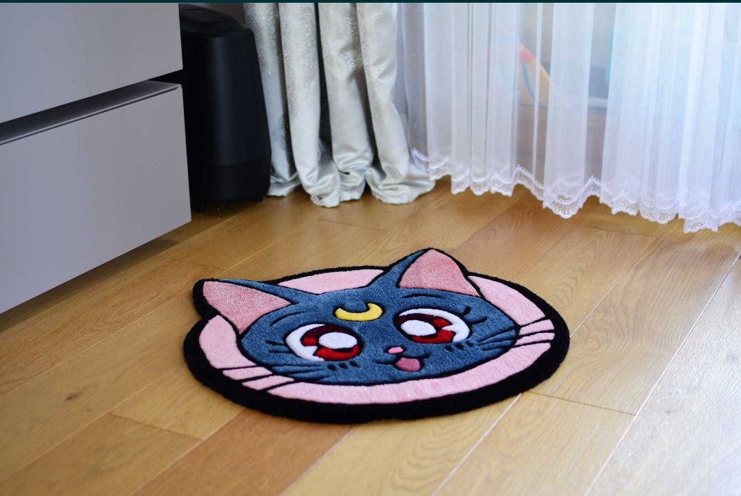 Dywan ręcznie robiony - kot Luna CZARODZIEJKA Z KSIĘŻYCA (Sailor moon)