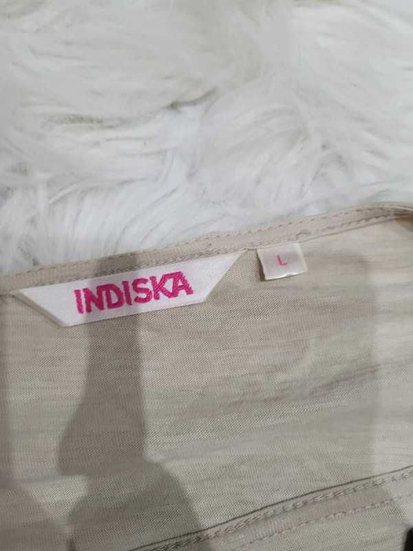 Brązowa/kremowa/kamelowa ramoneska Indiska materiałowa