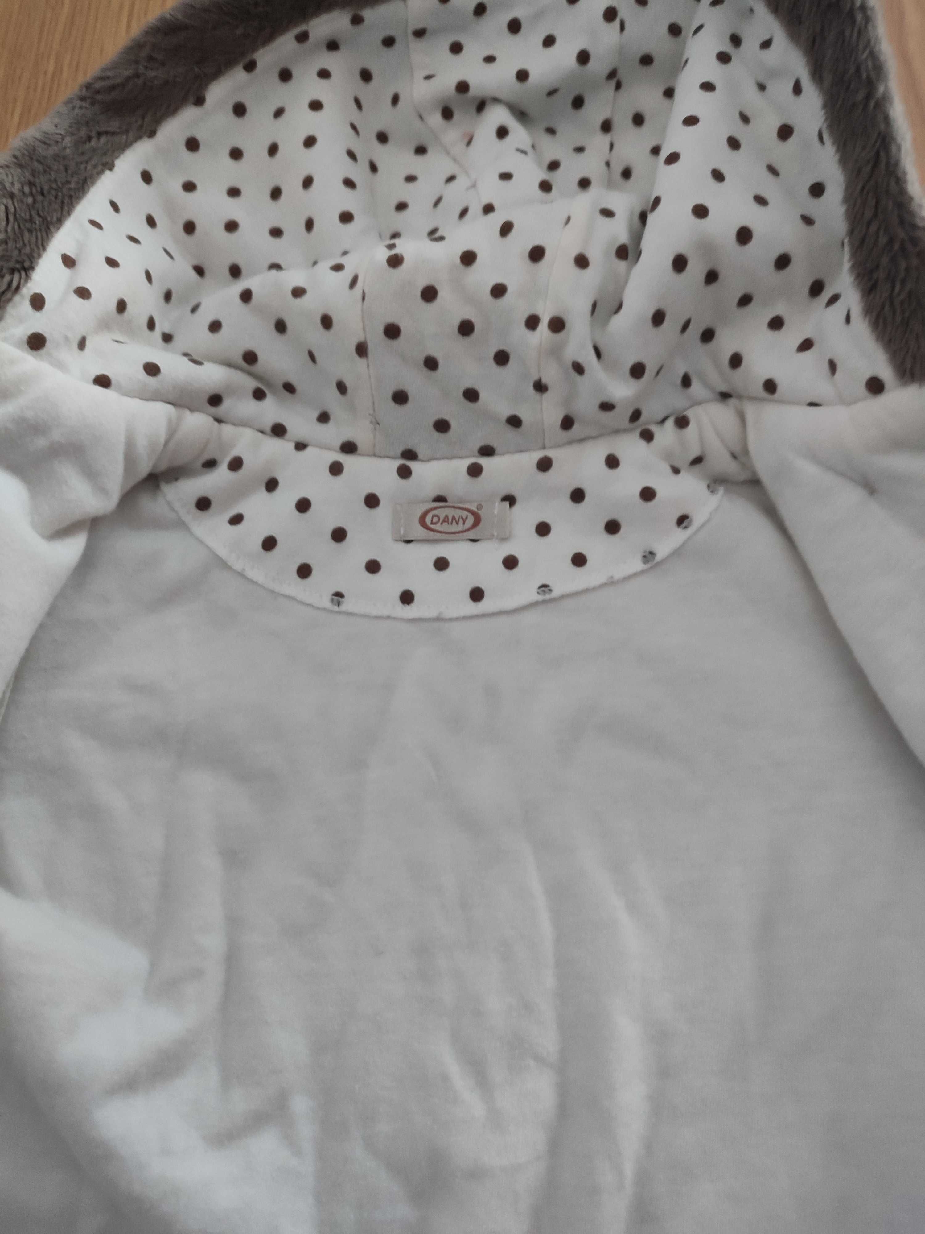 Kurtka, kubraczek, płaszczyk, bluza niemowlęca miś z kapturem wiosenna