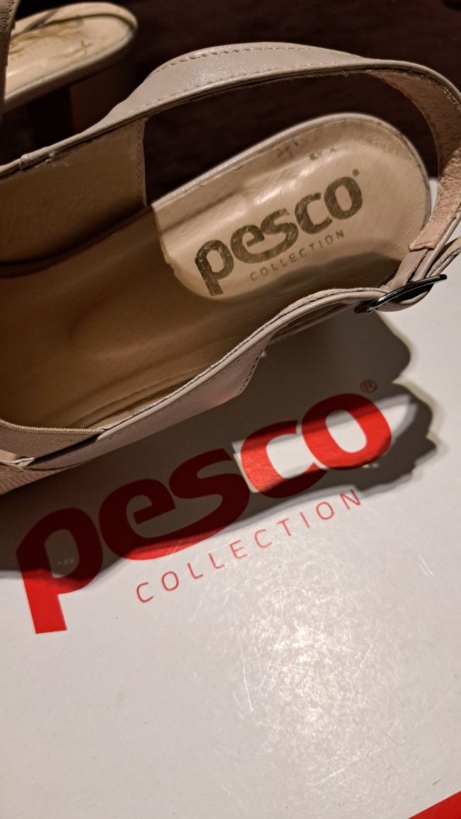 Sandały Pesco Collection R. 40 beżowe polski producent