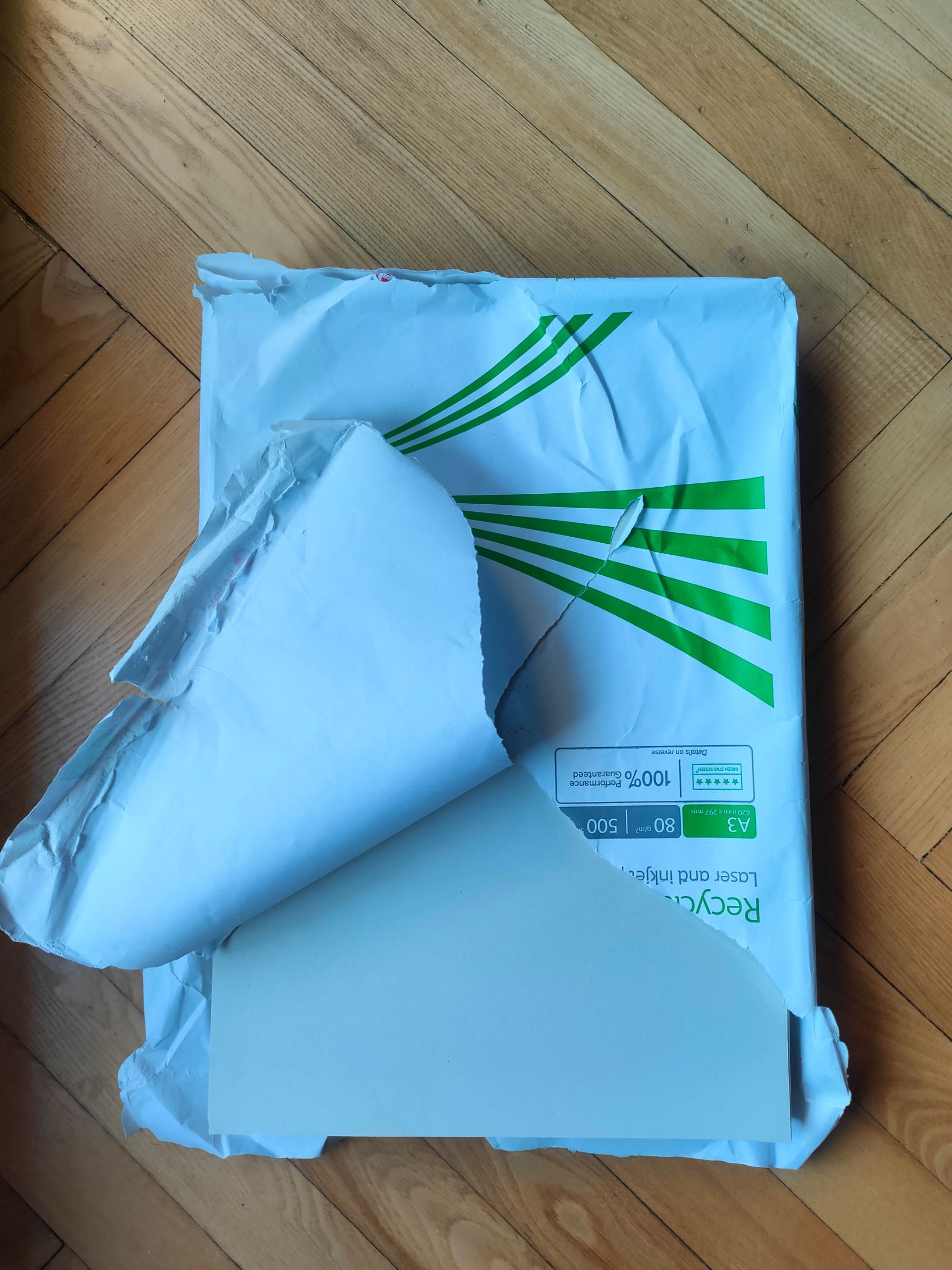 Papier ksero A3 80g XEROX RECYCLED połowa opakowania z 500ark, eko