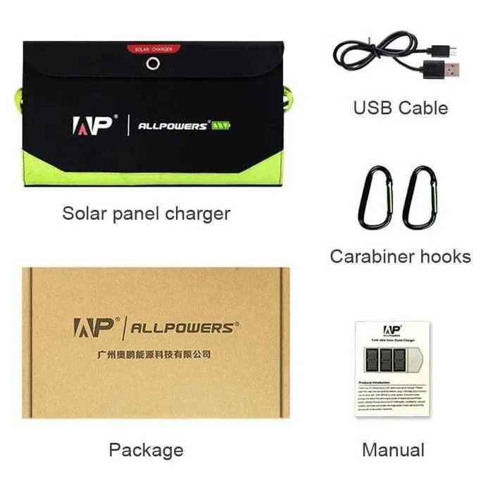 Allpowers 5V21W - це сонячна панель c PowerBank на 10 000mAh усередені