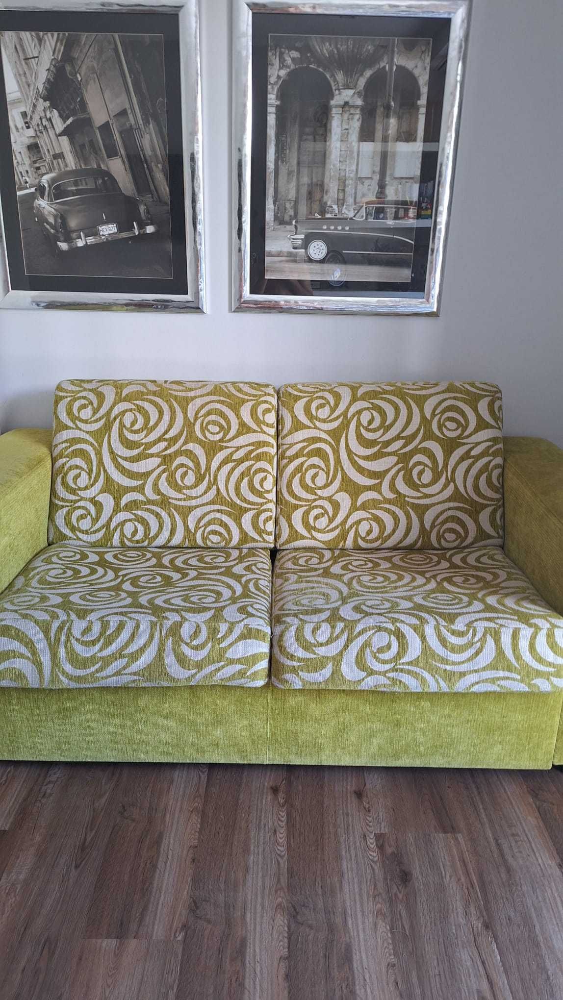 Sofá-cama 2 lugares casal em tecido com colchão incluído