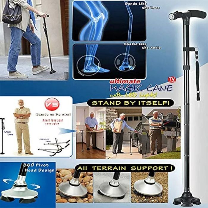 Laska składana z latarką led B555