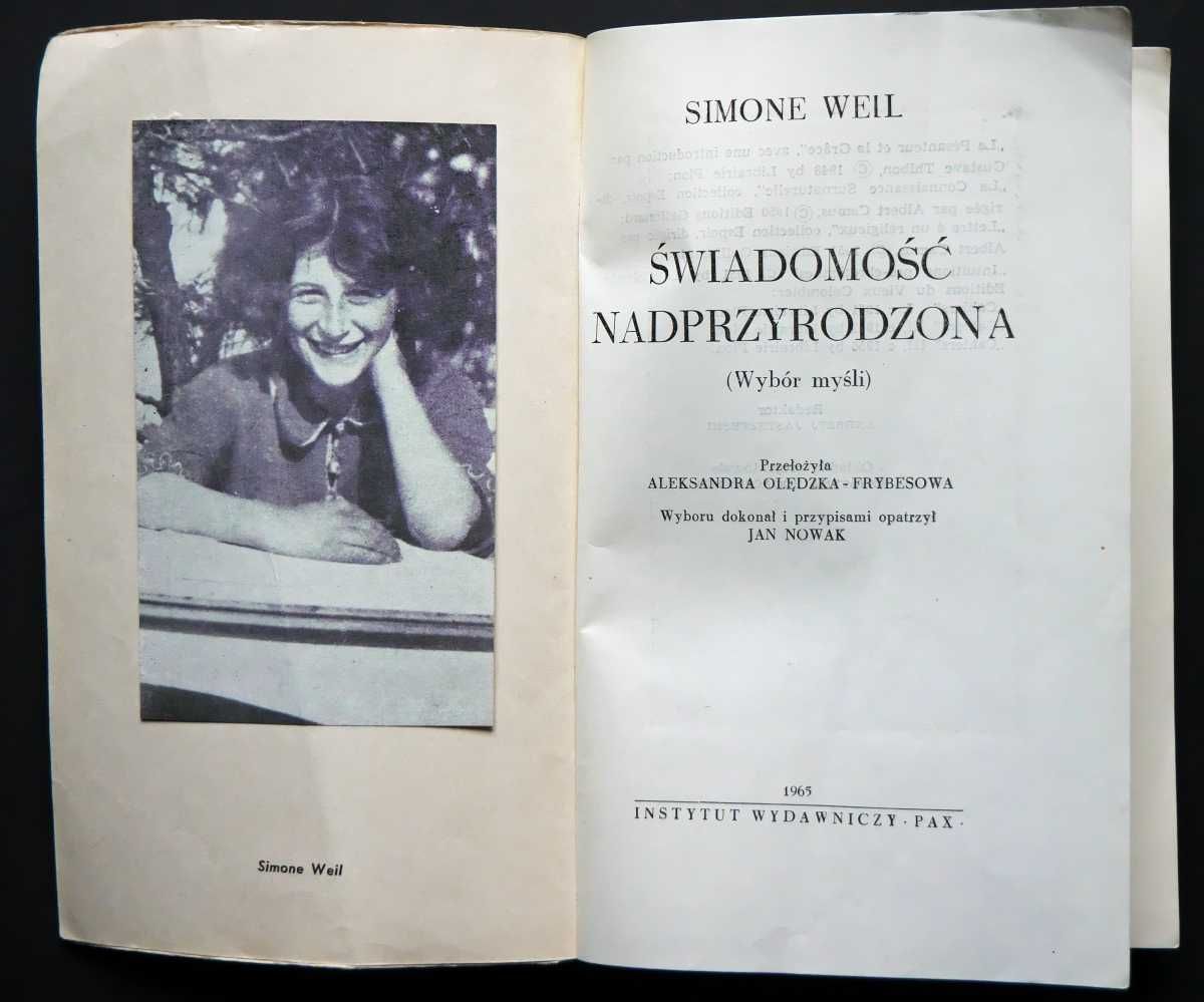 Simone Weil. Świadomość Nadprzyrodzona