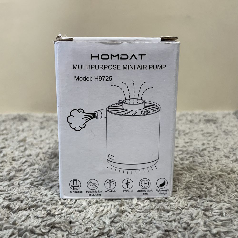 Mini pompka elektryczna 2w1 z lampka HOMDAT