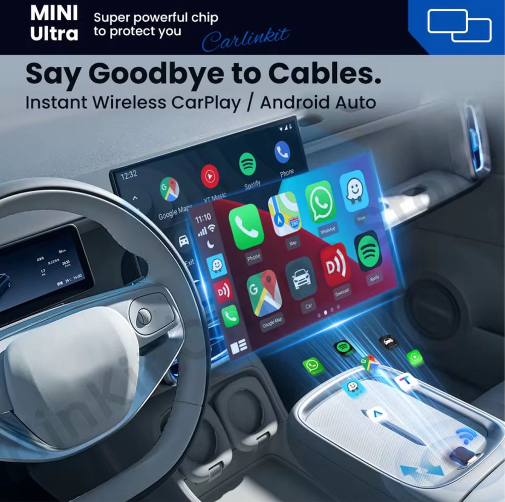 Carlinkit 5.0 Mini ULTRA - бездротовий CarPlay та AndroidAuto адаптер