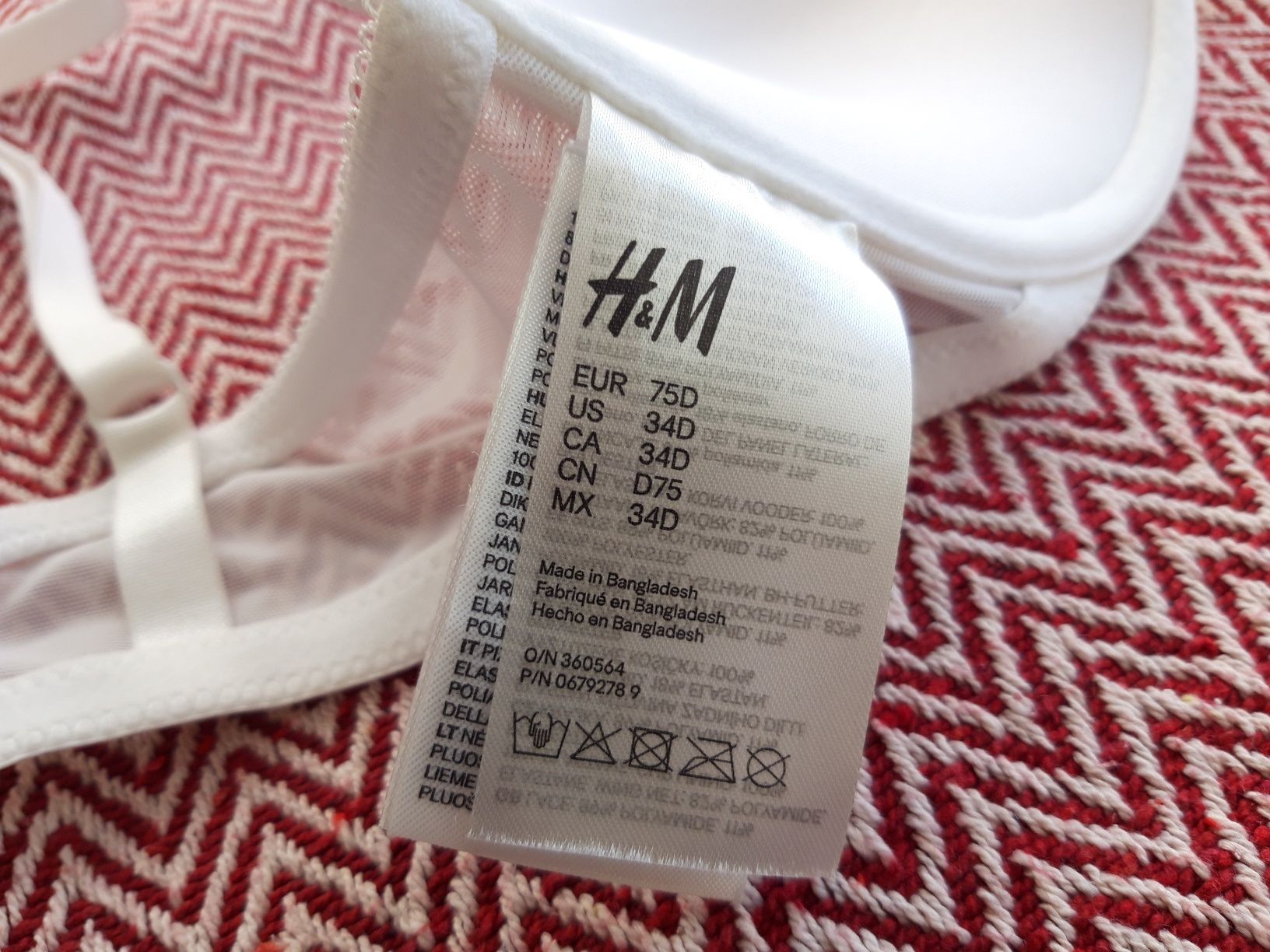 Soutien branco com renda da H&M (75D) - NOVO