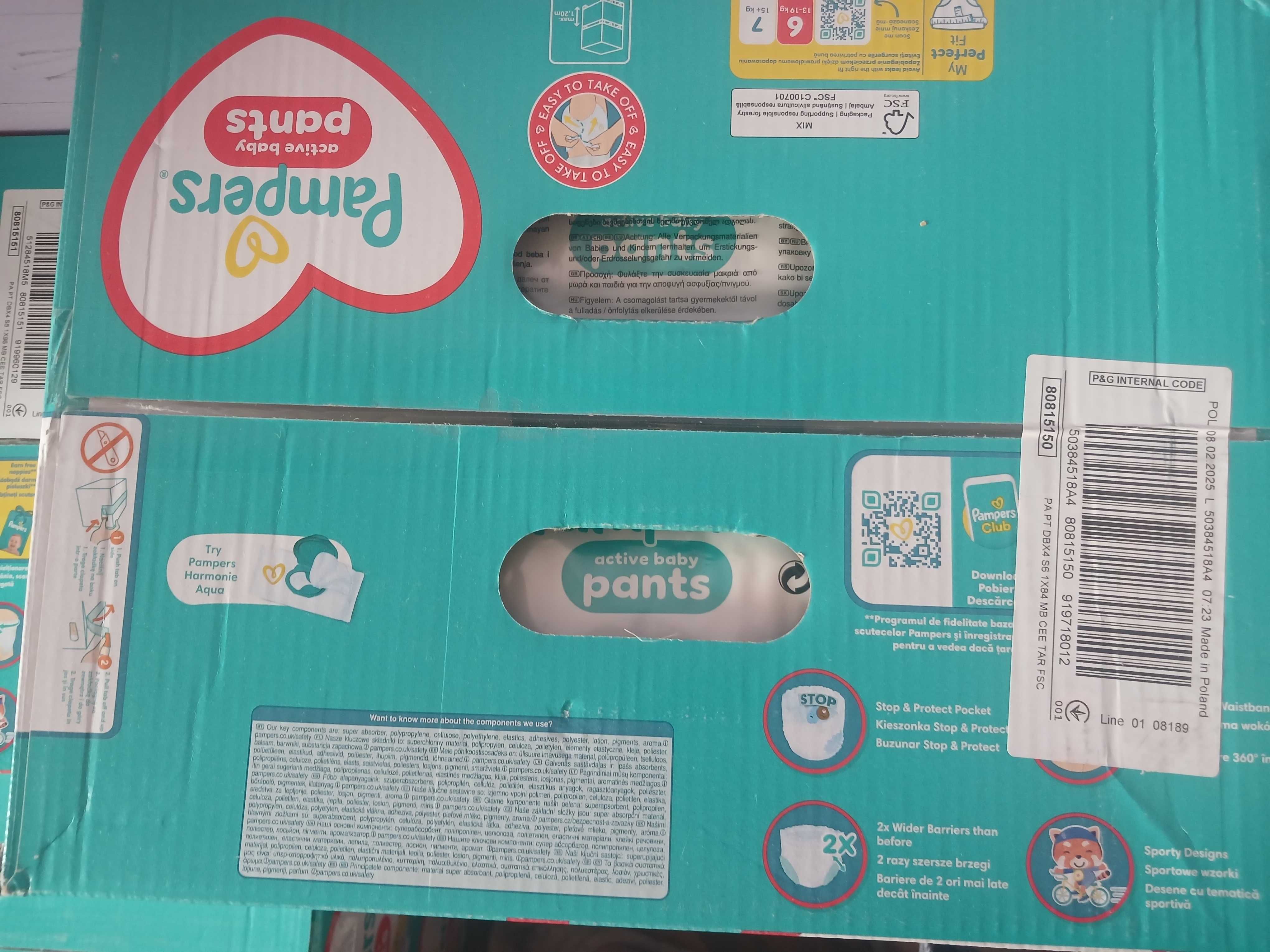 Pampers active baby pans 3,4,5,7