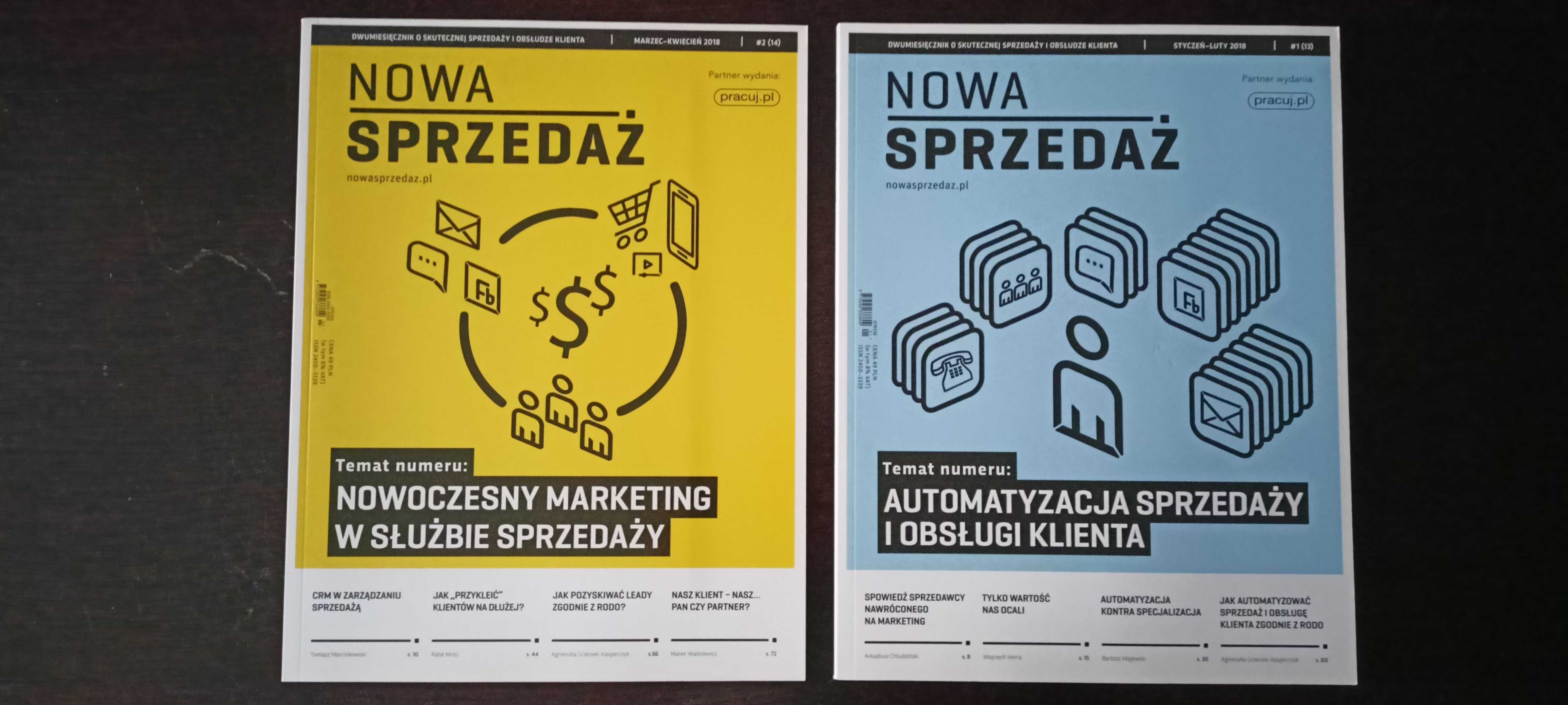"Nowa Sprzedaż", egzemplarze magazynu z lat 2016, 2017, 2018