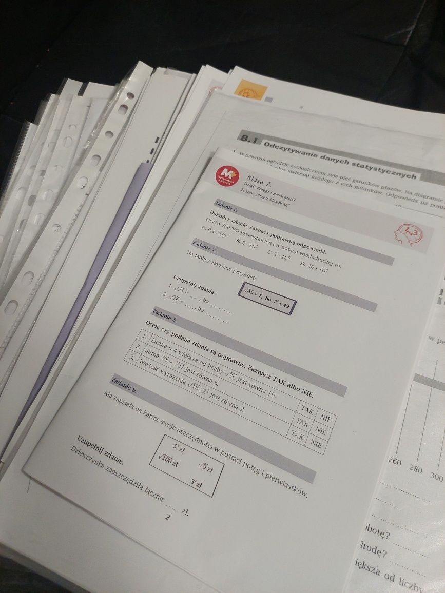 Materiały. Matematyka. Testy