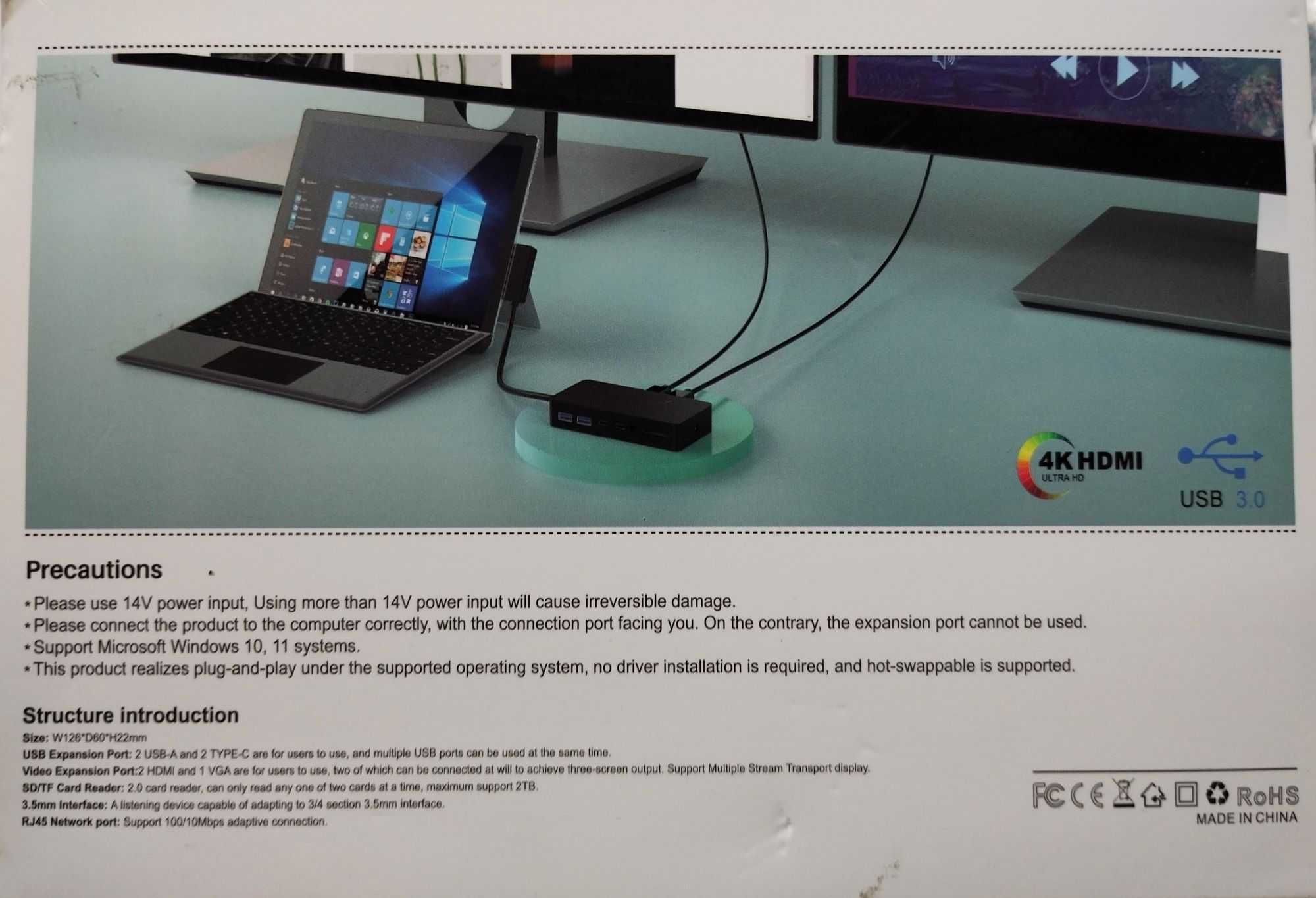 Stacja dokująca Magnetic Connect Microsoft Surface 12 w 1 HDMI 4K