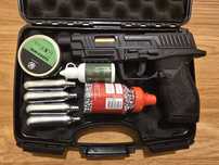 Pistola SA10 FULL METAL CO2 / kit completo - chumbos 4.5mm ou bb's AÇO
