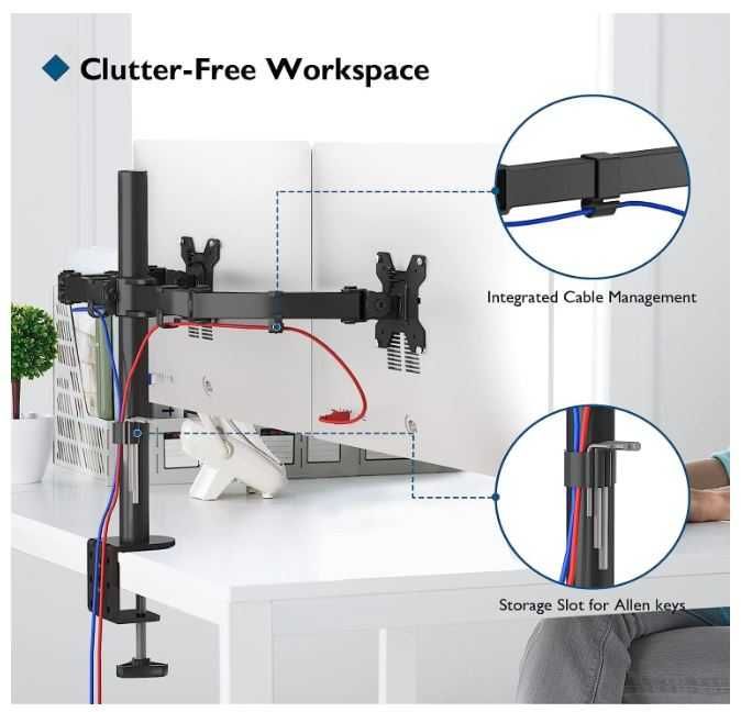 Uchwyt na 2 monitory 13-27'' BONTEC