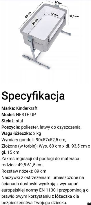 Dostawka do łóżka kinderkraft neste up