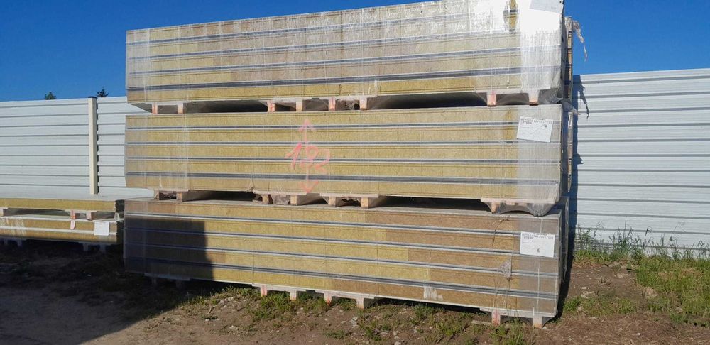 Płyta warstwowa 120mm WEŁNA P.POŻ II gat, NOWA biała/biała