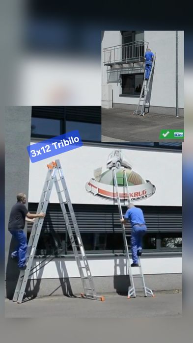 Драбина ,стремянка,трьохсекційна KRAUSE TRIBILO 3x12 virastar
