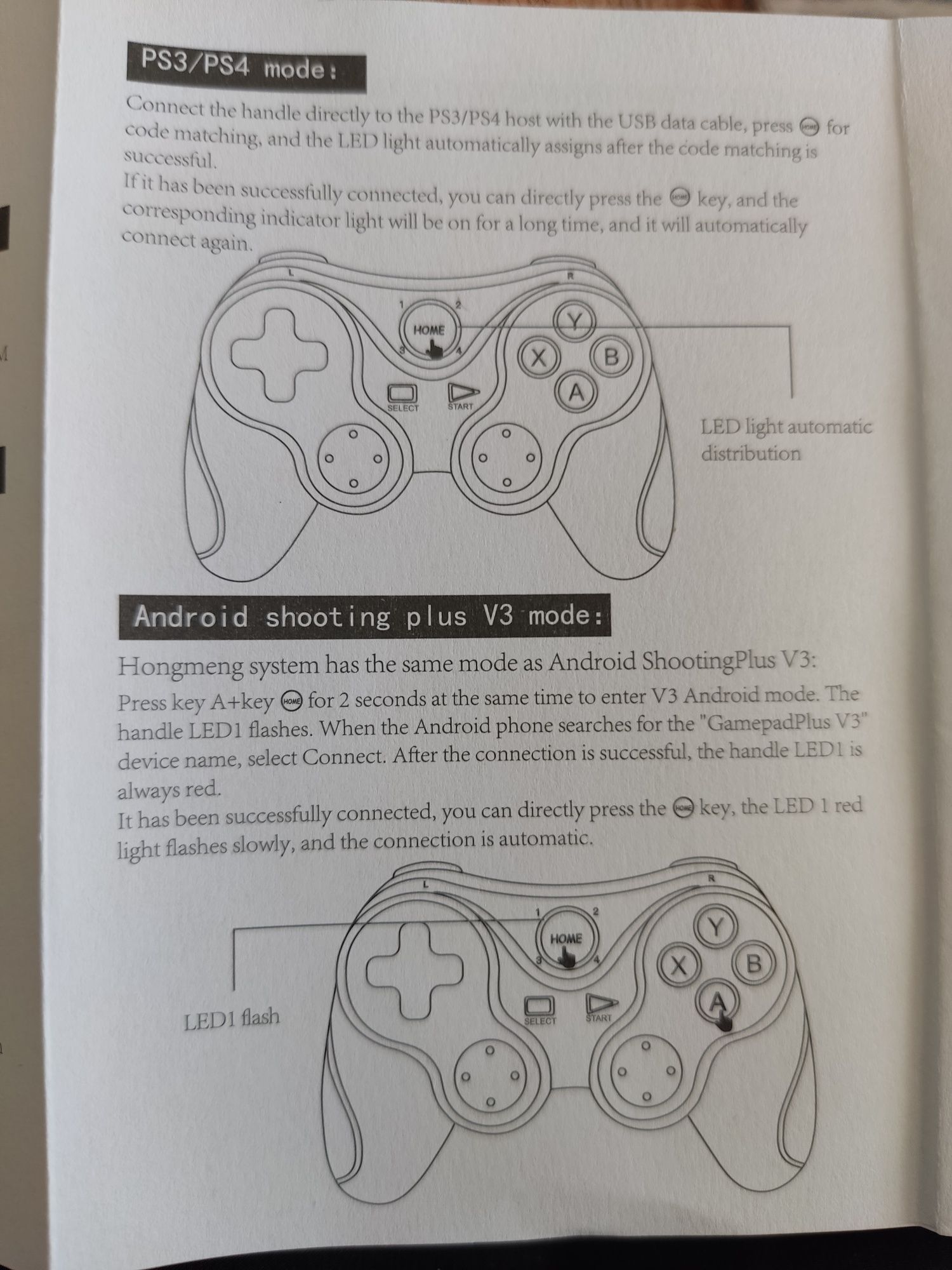 NOVO Comando Gamepad bluetooth para telemóvel android/IOS/PS3/PS4