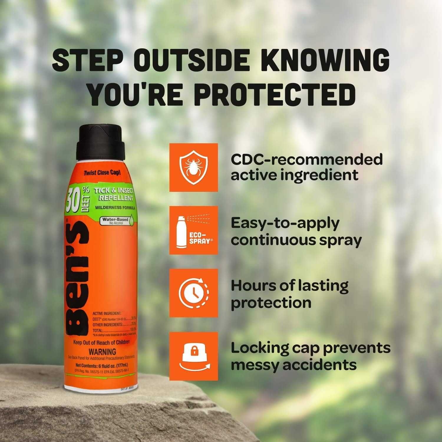 Засіб від комах Bens 30 Deet Insect Repellent Spray комарів, кліщів