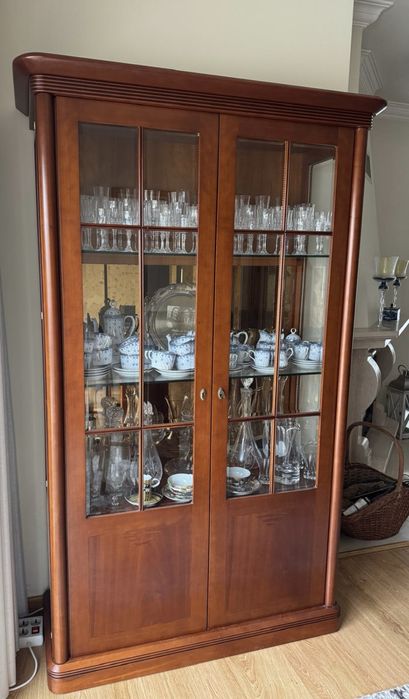 Armário Cerejeira Madeira Maciça + Vidro