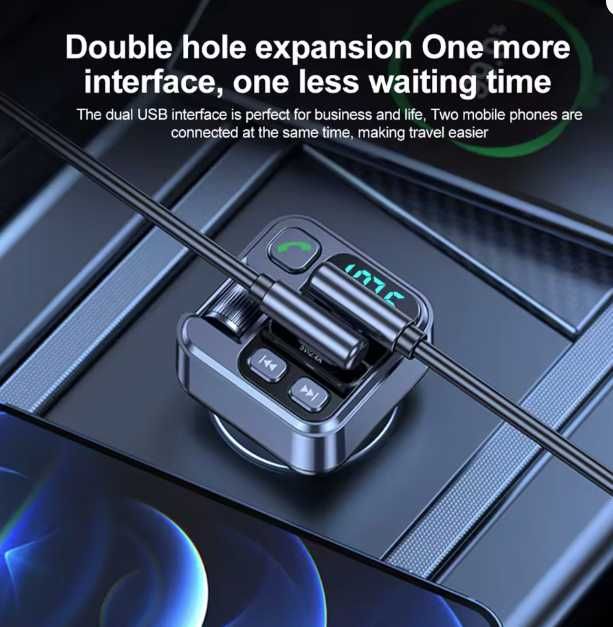 NOWY Transmiter FM Bluetooth do Auta – Szybkie Ładowanie, PROMOCJA!