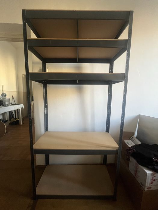 Regał metalowy 180x90x40 grafitowy ciemny 5 półek szafka szafa metal