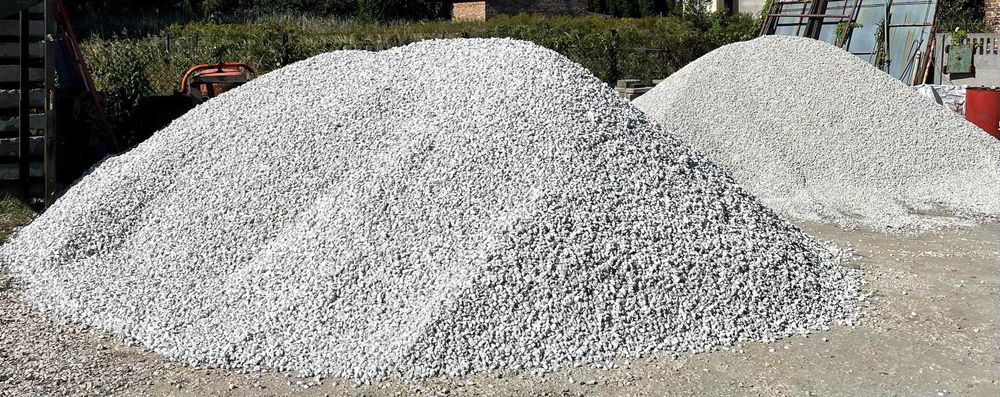 BIAŁY Kamień Ozdobny Grys Śmietankowy Parking Ogród Akwarium