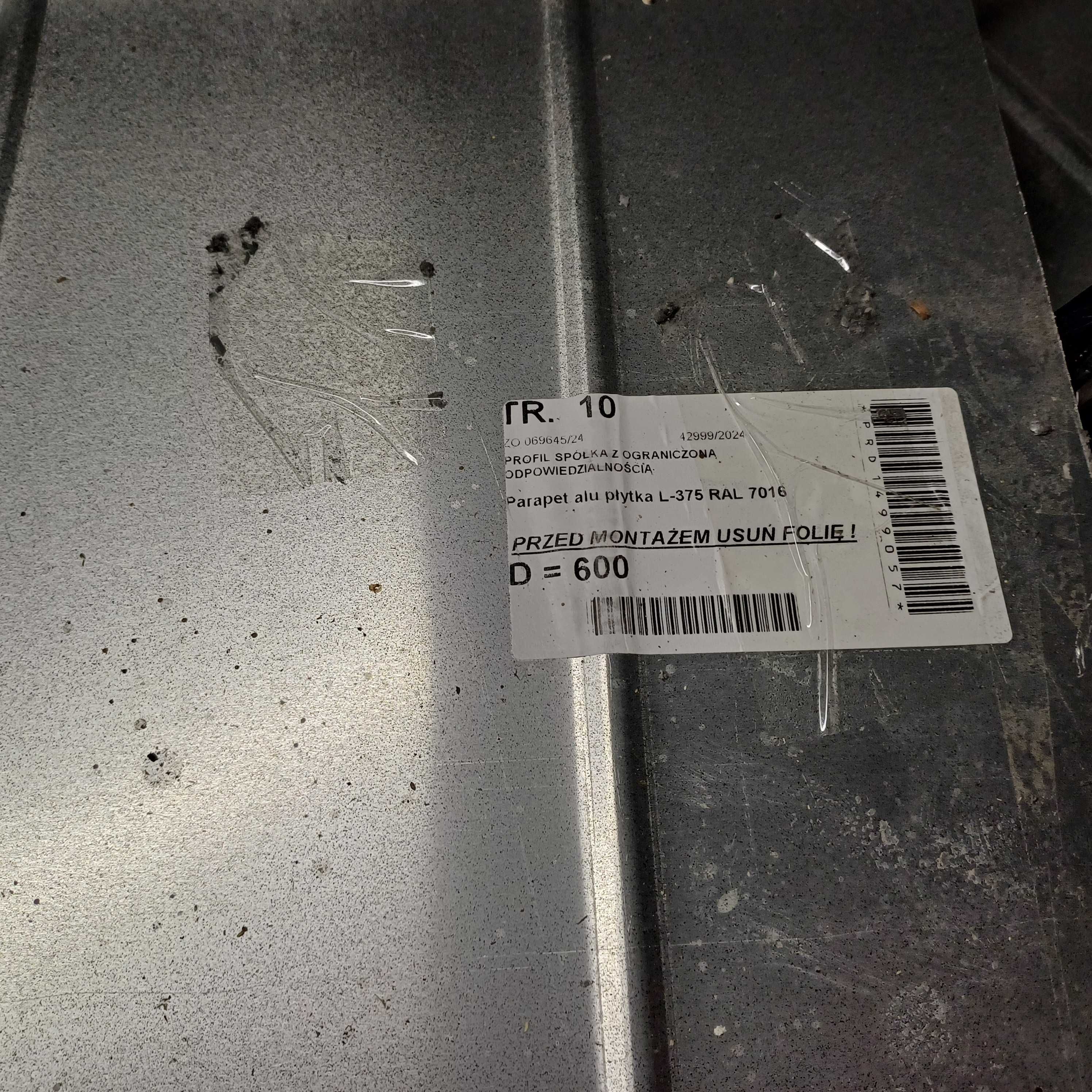 Parapet aluminiowy