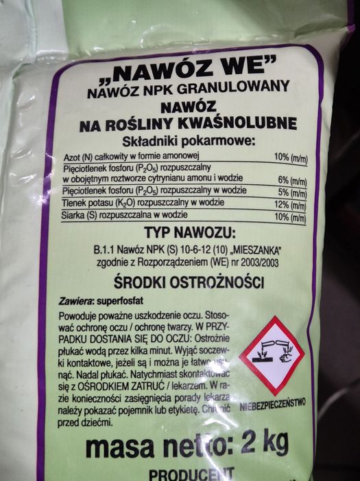 Nawóz do roślin kwaśnolubnych 2 kg