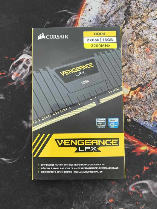 Corsair Vengeance Lpx CMK16GX4M2B3200C16 Pamięć Ram, Czarny, 2 x 8 GB