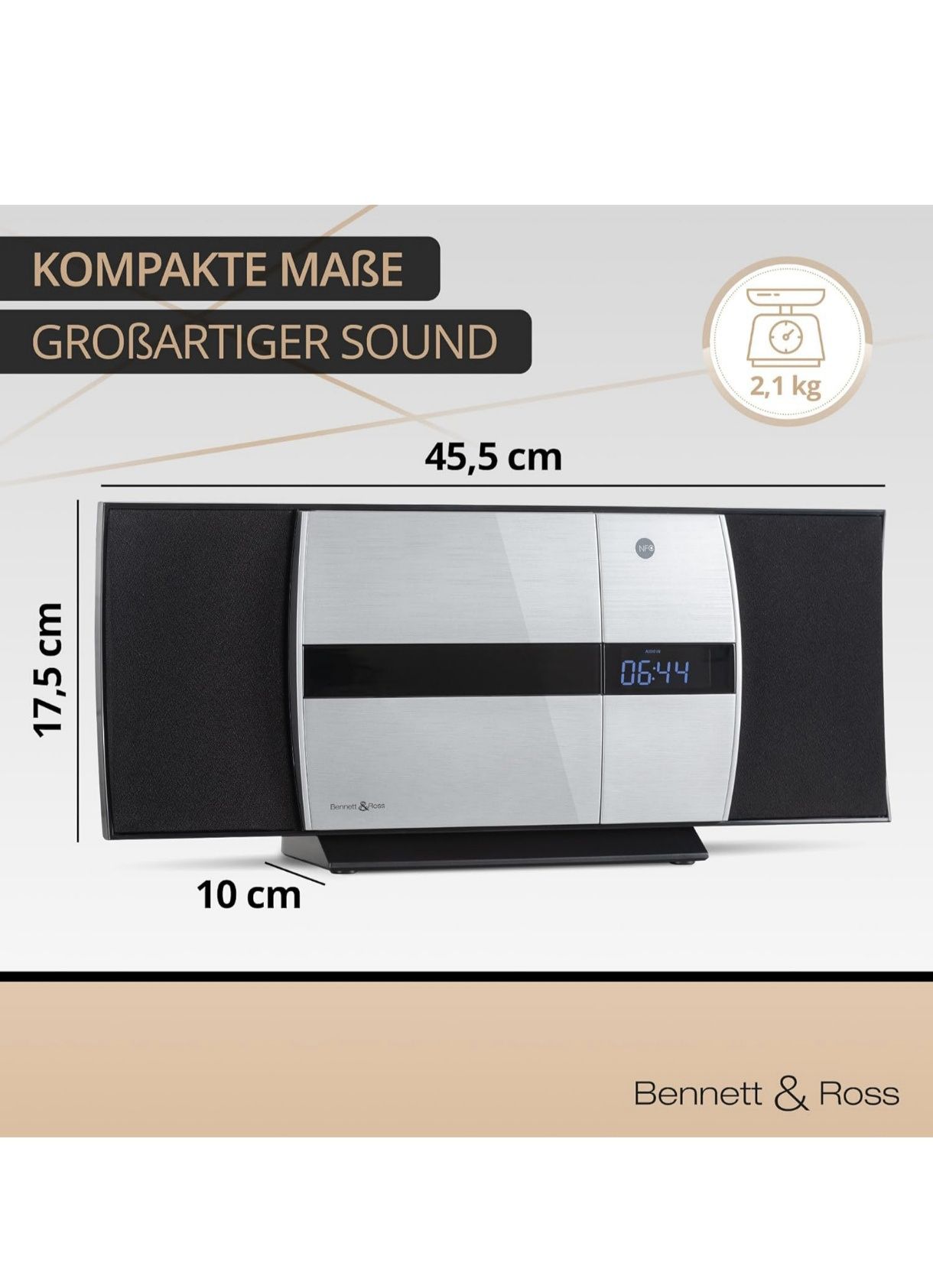 Wieża stereo boombox radioodtwarzacz Bennett&Ross AV-5 bluetooth