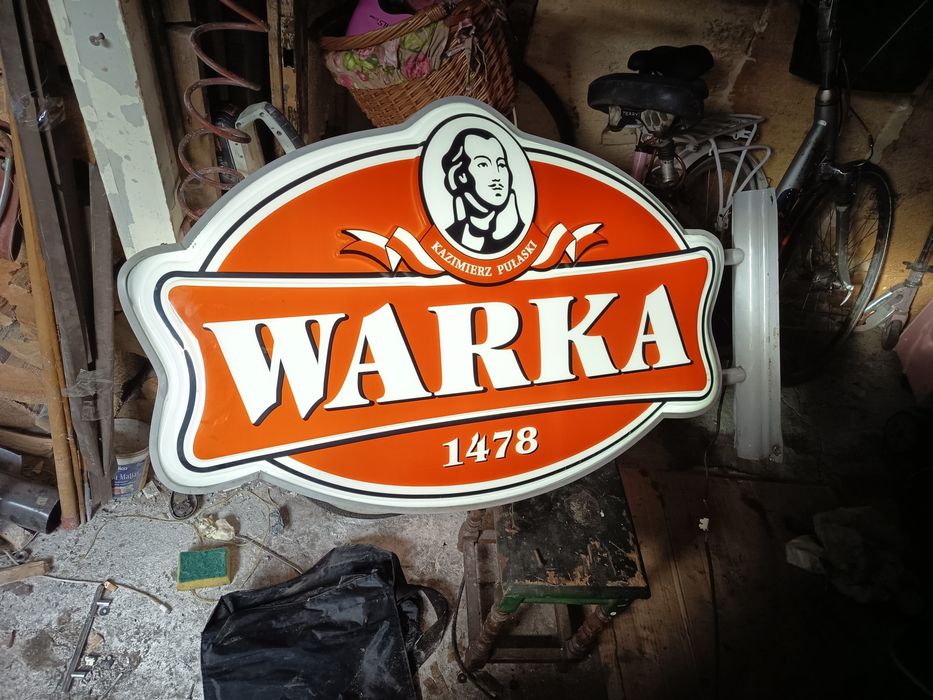 WARKA duży neon reklama plafon baner szyld PUB BAR