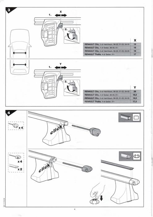 Thule Base Rapid System 750 + Barras Alu Aero 120 cm
