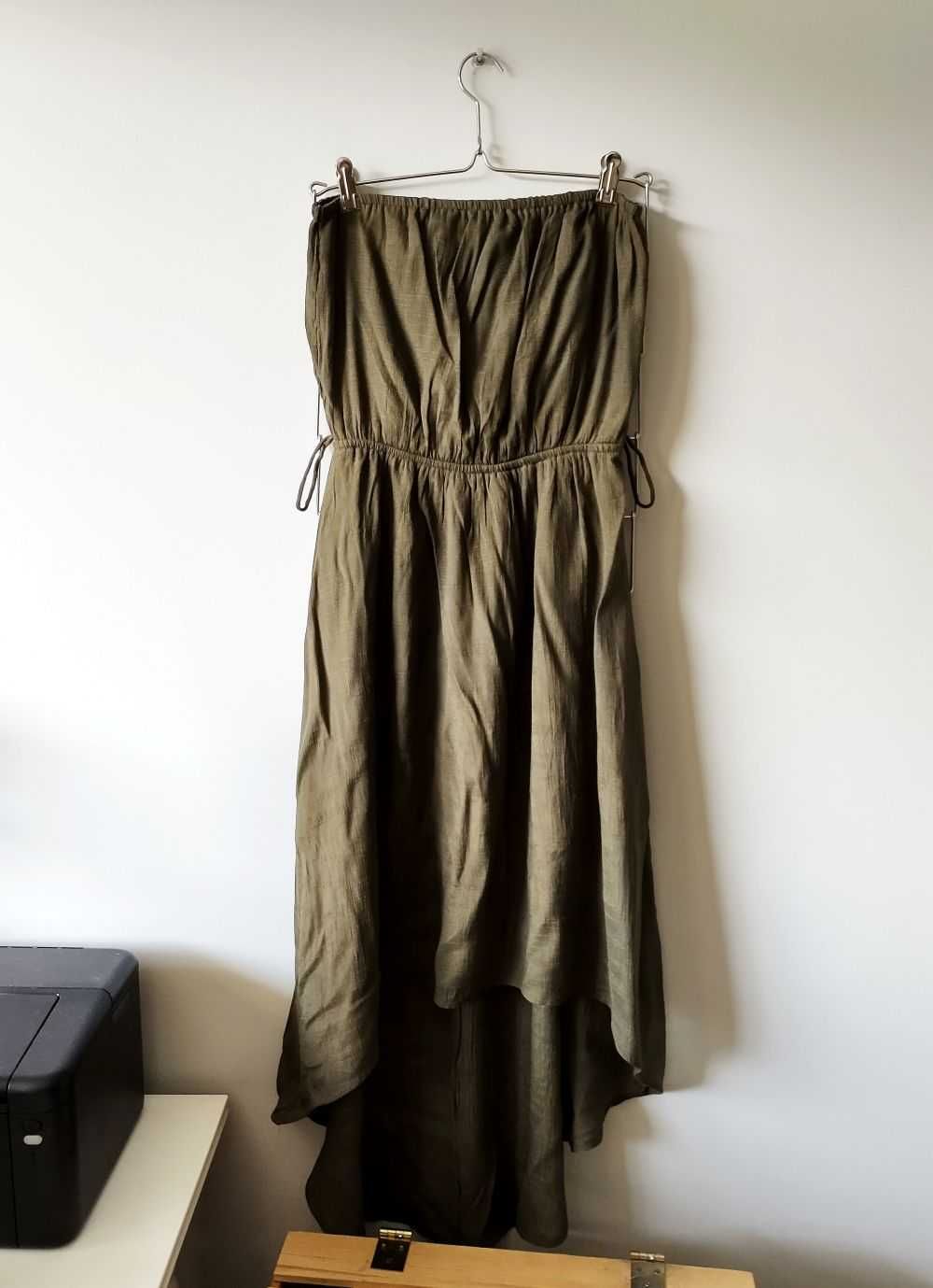 Letnia sukienka khaki boho hippie