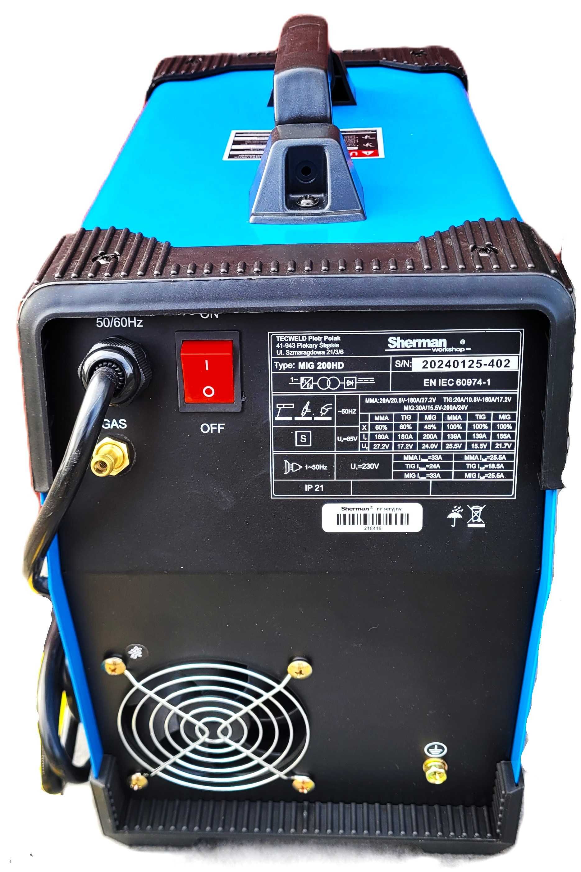 Migomat 200HD Sherman 3w1 Tig Mig Mma Synergia