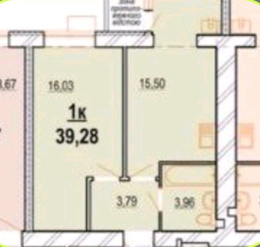 Продаж 1к квартири 38 кв. м на вул. Волошкова