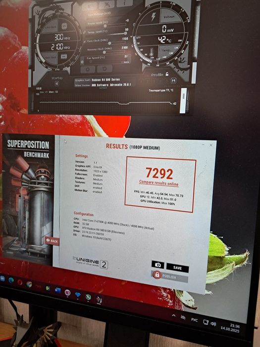Видеокарта б\у XFX RX580 8GB как новая ХОЛОДНАЯ и другие карты