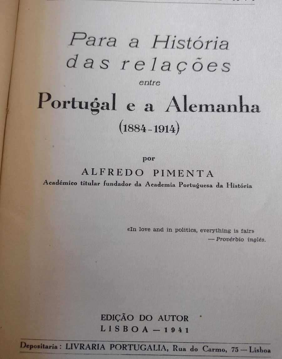 Alfredo Pimenta - História das relações entre Portugal e a Alemanha