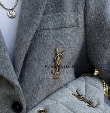 Broszka YSL styl złota elegancka biżuteria old money, vintage premium