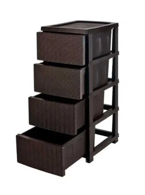 Комод Ротанг пластиковий 4 яруси R-Plastic 86.5×44.5×34.5 см