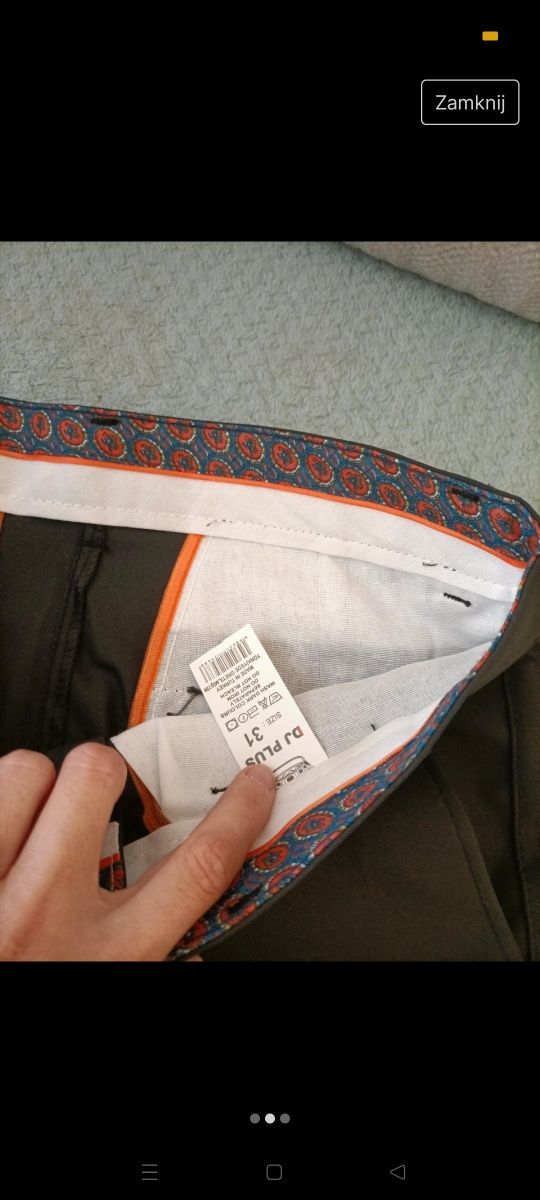 Czarne spodnie męskie chinosy 31/M Denley