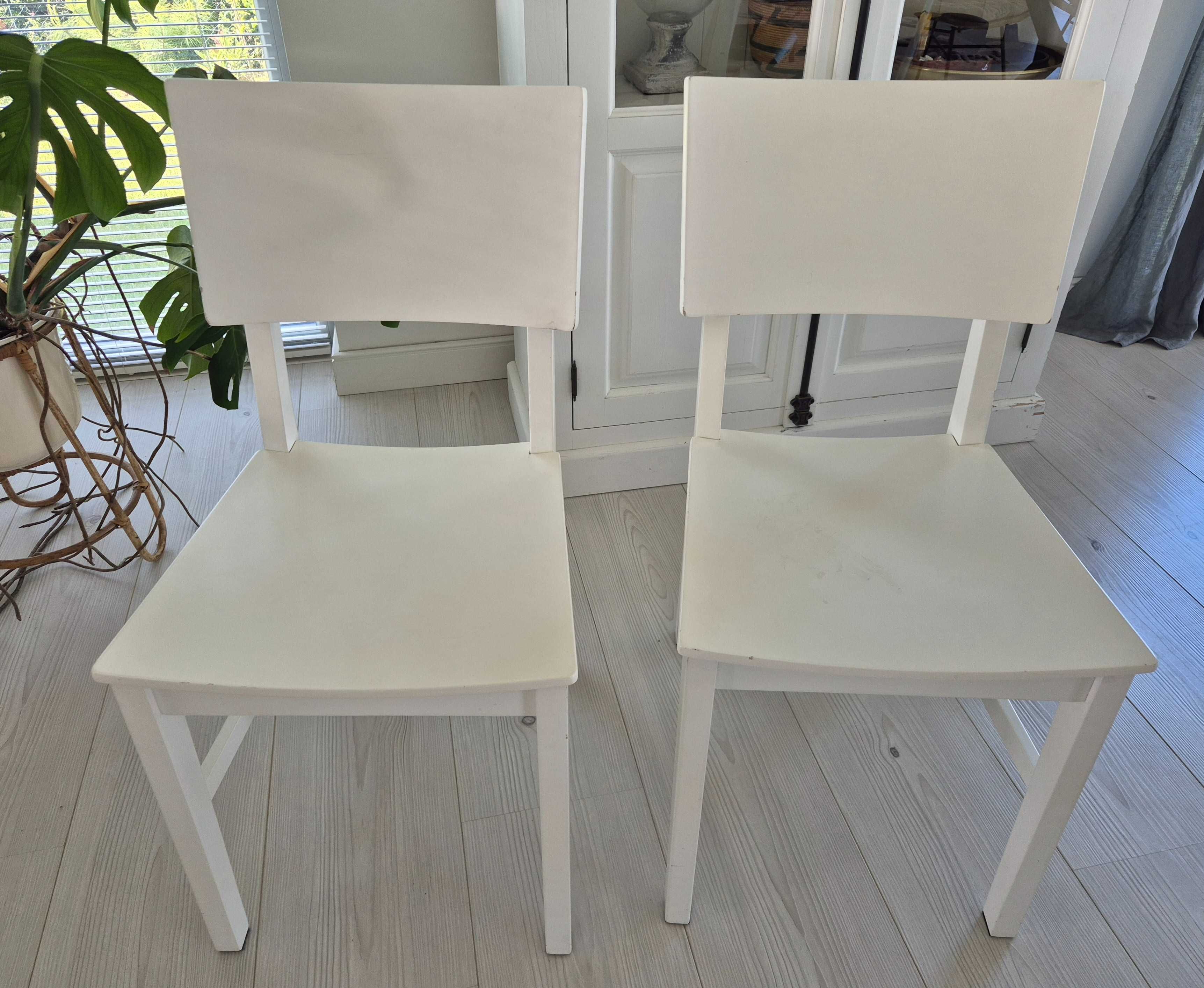 Ikea krzesło białe drewniane 2 sztuki 2 krzesła drewniane