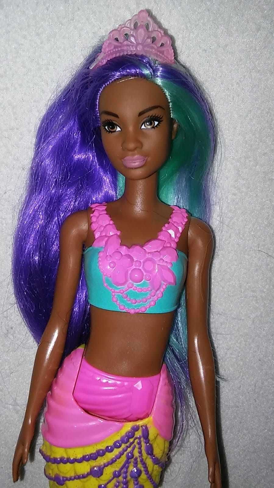 Lalka Barbie Dreamtopia czarnoskóra Syrenka Turkusowo-fioletowe Włosy